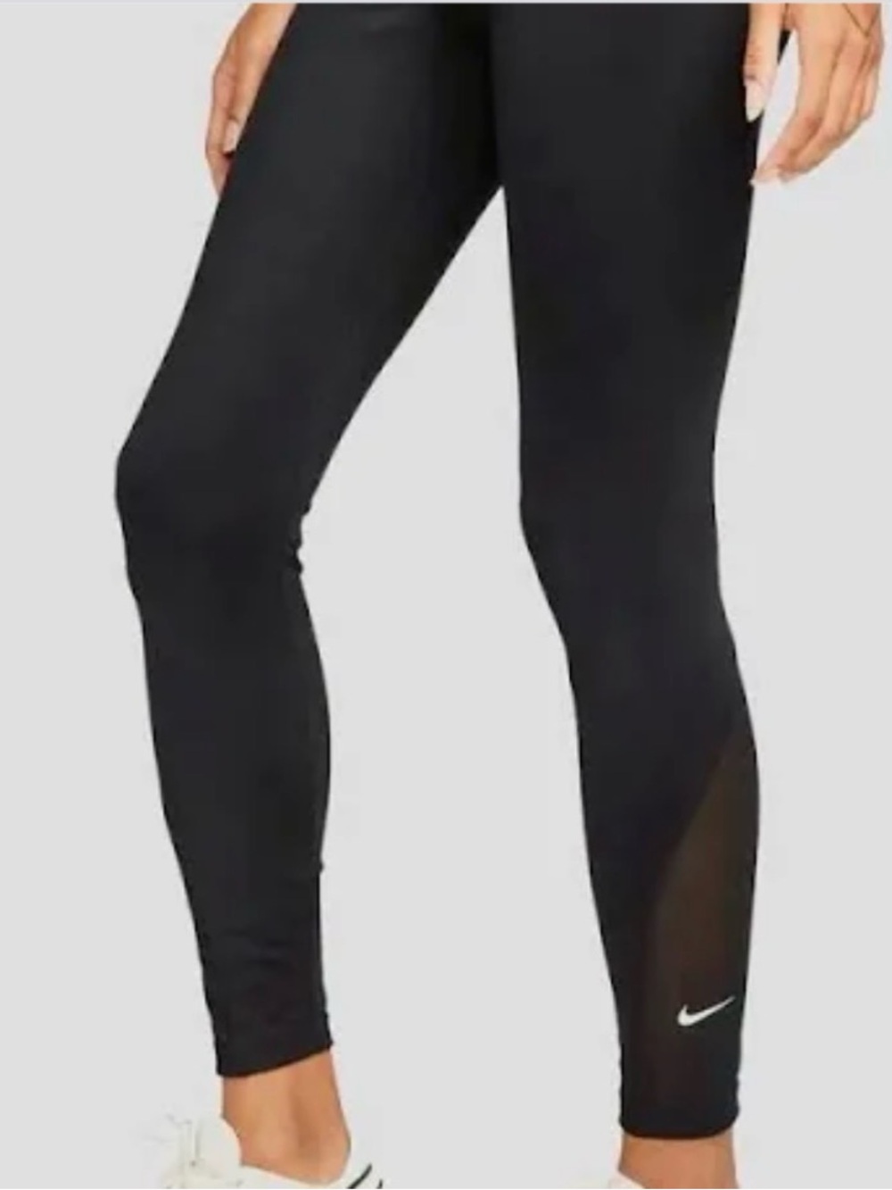 Nike Black Leggings with Mesh Calf Panels